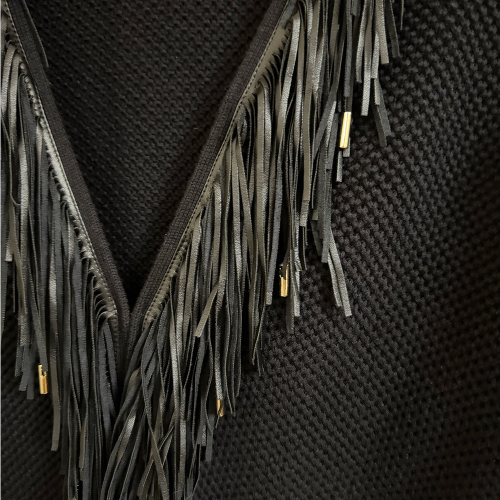 Chico’s women’s fringed rose cardigan black size 3 (US 16) EUC - Picture 2 of 5